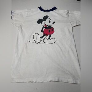 1980s Vintage Men’s White Mickey Mouse T-Shirt